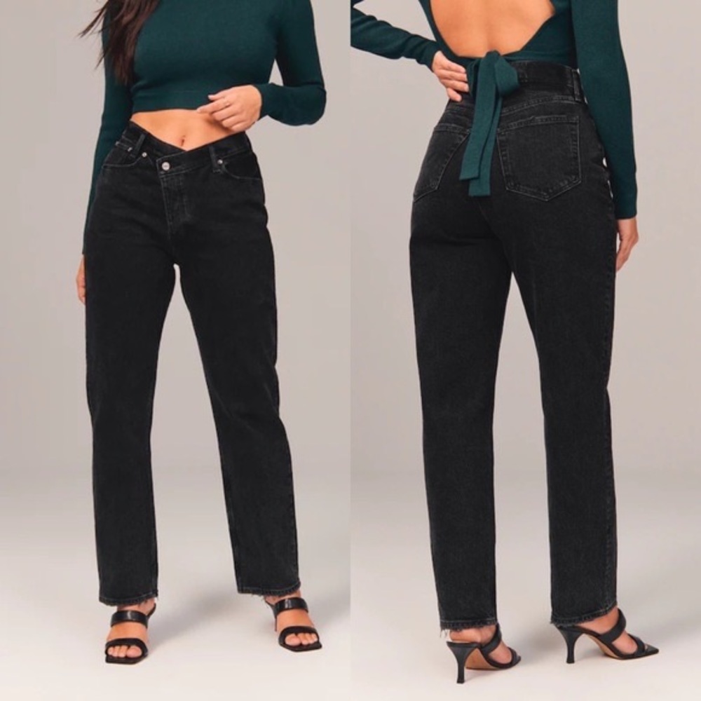 Abercrombie The Dad Curvle Love Cross Over Jeans